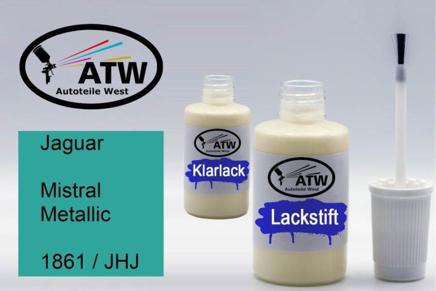 Jaguar, Mistral Metallic, 1861 / JHJ: 20ml Lackstift + 20ml Klarlack - Set, von ATW Autoteile West.